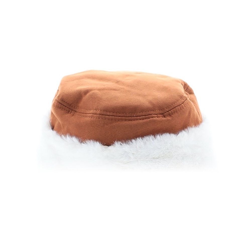 Nine West Faux Fur Trim Winter Hat - Brown & White NWOT